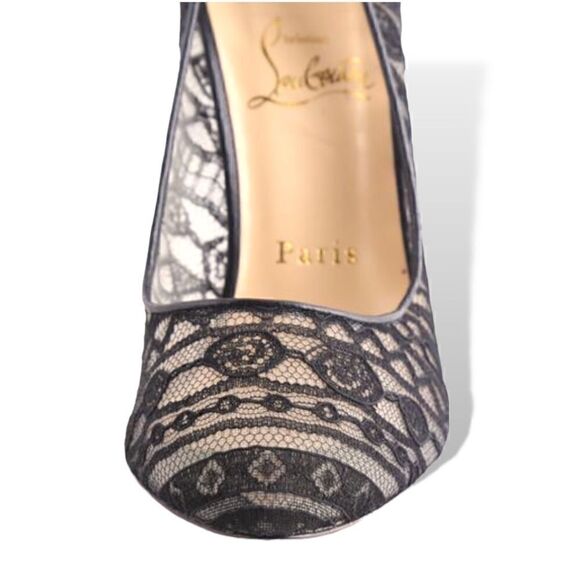 Christian Louboutin Black Dorissima Lace 100 Dentelle Pumps |Size: 38| - Picture 14 of 14